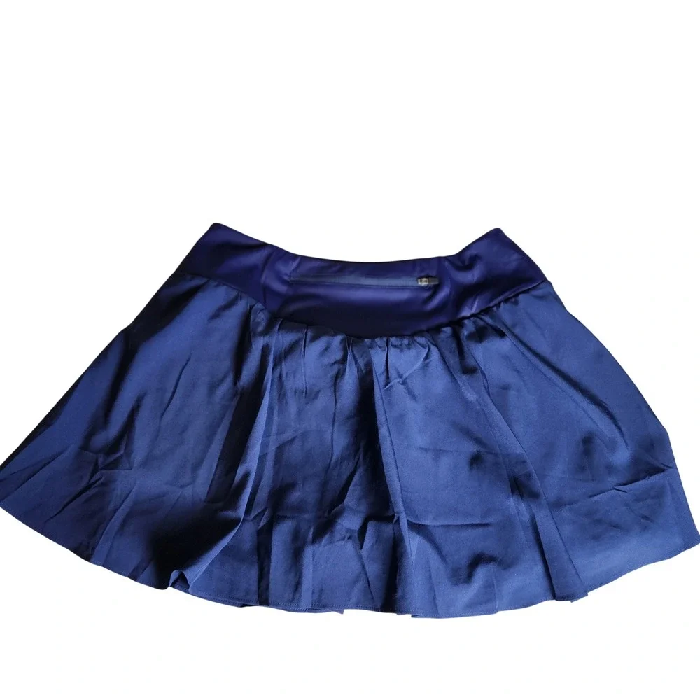 Pinspark Skort Navy Blue‎ Shiny Pleated Athletic Tennis Golf Skirt Medium NWT
